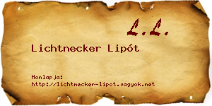 Lichtnecker Lipót névjegykártya